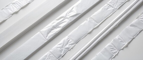 Obraz premium White adhesive paper tape collection separated on a white background.