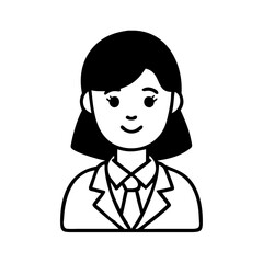 Business women with hand drawn illustration