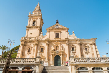 Fototapeta premium The Cathedral of San Giovanni Battista, located in the center of Ragusa, Sicily, Italy