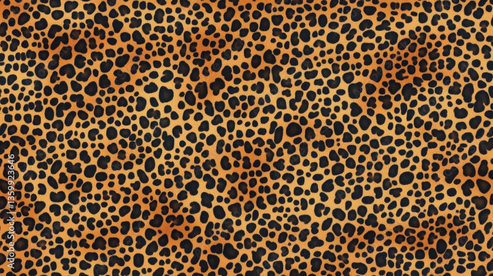 Poster close-up view of a leopard print pattern showcasing intricate spots and textures, suitable for fashi