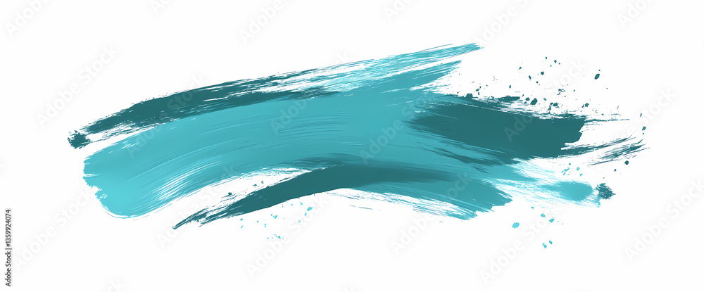 Poster abstract turquoise brushstroke: a vibrant brushstroke in shades of turquoise and teal sweeps across 