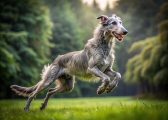Scottish Deerhound Running, Athletic Action