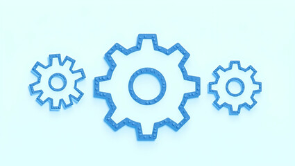 Flat ESG Banner Web Icon: Business Organization Environment Social Governance with Cogs, Gear Wheels, and Low Polygonal Blue Mesh Design - A Smart Vector Illustration for Modern Enterprises