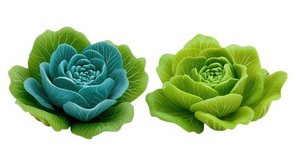 Obraz premium Vibrant flowers bloom, showcasing delicate petals with green and blue hues. Aqua accents enhance nature's beauty.