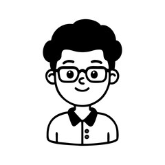 Geeky man hand drawn illustration