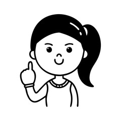 Girl with attitude hand drawn illustration