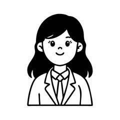 Girl with blazer hand drawn illustration