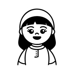 Islamic girl hand drawn illustration