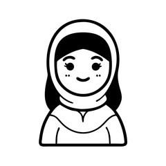 Islamic girl hand drawn illustration
