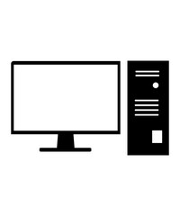 computer monitor icon filled with black