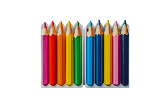 Colored pencils mockup - blank white 3D rendering