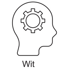Wit Icon, The Power of Wit Sharp Minds and Quick Comebacks, Wit and Wisdom The Art of Clever Thinking, vector