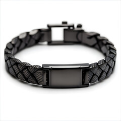 Trendy Black Metal Bracelet – Stylish Men's Fashion Accessory for Modern Urban Lifestyle