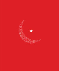 Ramadan Moon vector, Muslim cultural vector artwork, Eid Greetings Concept
