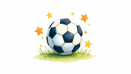 Playful Watercolor Soccer Ball Clipart: Inspire Future Sports Stars with Vibrant Colors & Fun Design