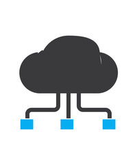 Cloud computing icon filled with two tone