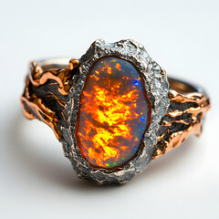 Luxury Opal Ring Jewelry: Unique Precious Gemstone Fashion Statement with Gold, Silver Craftsmanship