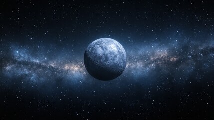 Majestic Moon in Cosmic Space