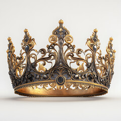 Ornate Gold Crown: Luxurious Antique Jewelry for Royalty and Pageantry Celebrations