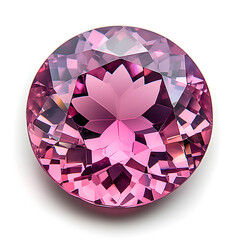 Intricate Faceted Pink Gemstone Macro Photography: Luxurious Opulent Jewel with Brilliant Sparkle and High Detail