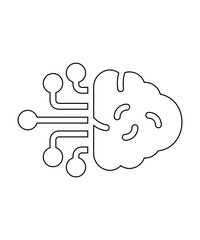 cloud computing icon with thin outline