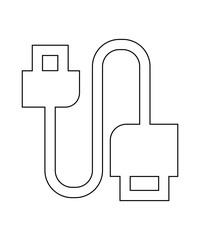 usb cable icon with thin outline