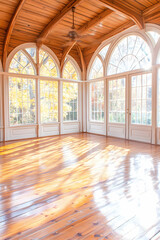 Fototapeta premium Sunlit Sunroom, Autumn View