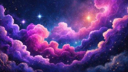 Fototapeta premium a vibrant, illustrated cosmic background.