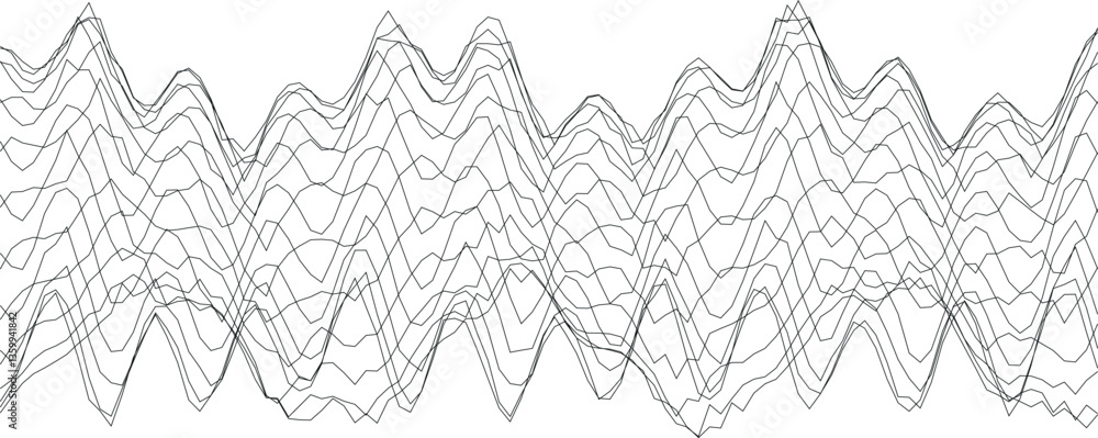 Poster dynamic abstract wave of geometric lines for modern art design.