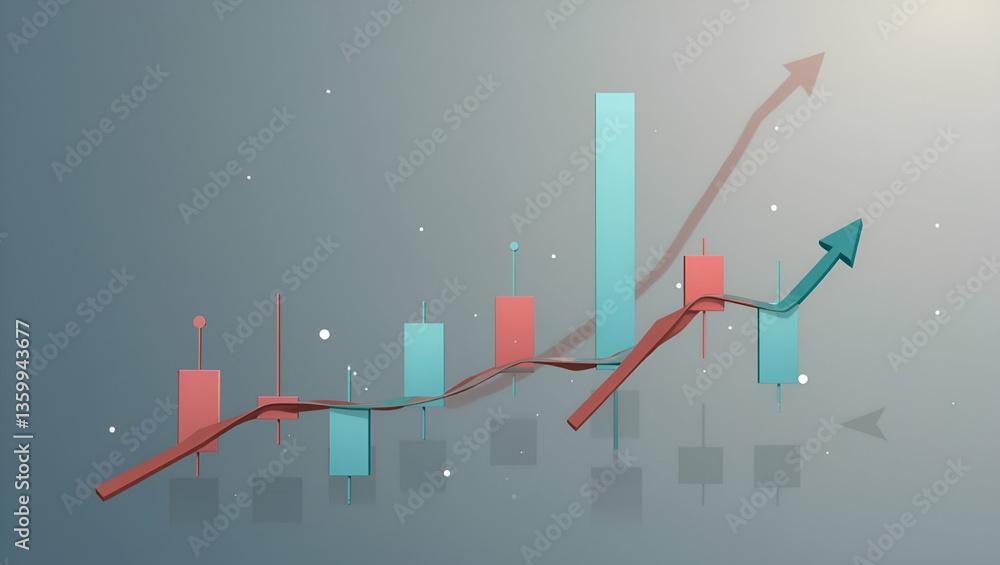 Poster stock market graph and forex trading chart vector illustration for business and financial reports on