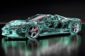 Naklejka premium Modern Luxury Colored Car Race Design Concept Wallpaper Background 3d Rendering Generative Ai