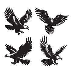 Black and White Wing Silhouettes