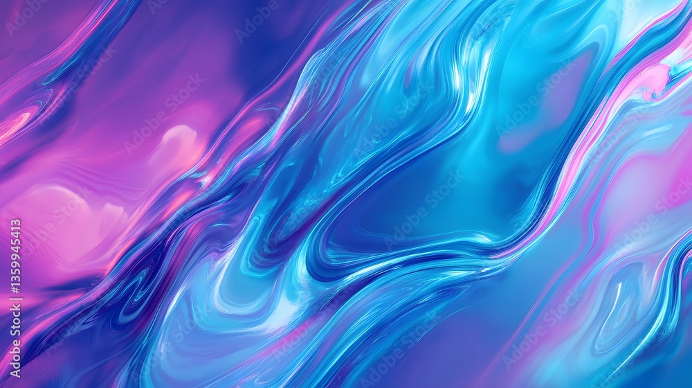 Poster abstract neon background with blue mint and pink color gradients creating a luminous modern effect