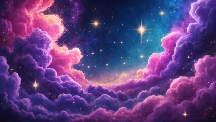 Fototapeta premium a vibrant, illustrated cosmic background.