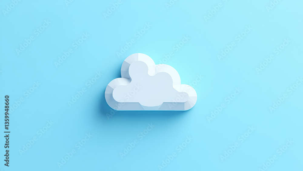 Poster stylish low polygon cloud computing icon for data storage & backup