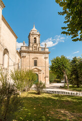 Fototapeta premium The Church of San Giacomo Apostolo, located in the Ibleo Garden of Ragusa Ibla, Sicily, Italy.