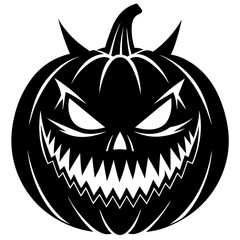 Evil Pumpkin Silhouette Vector