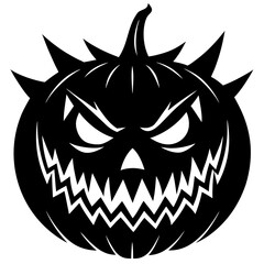 Evil Pumpkin Silhouette Vector