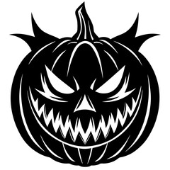 Evil Pumpkin Silhouette Vector