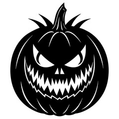 Evil Pumpkin Silhouette Vector