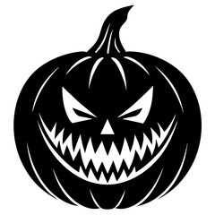 Evil Pumpkin Silhouette Vector