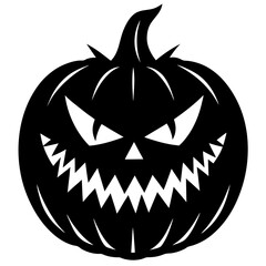 Evil Pumpkin Silhouette Vector