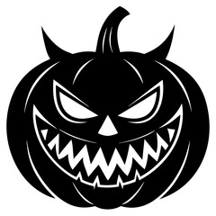 Evil Pumpkin Silhouette Vector
