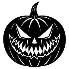 Evil Pumpkin Silhouette Vector