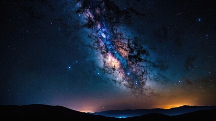 Background of a galaxy and space featuring a starry sky.