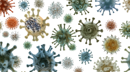 Microscopic Virus Particles Under Investigation