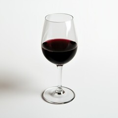 Glass of red wine on white background 
