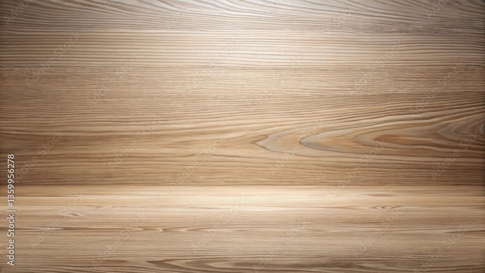 Poster light brown wooden surface background texture with horizontal grain pattern ideal for mockups and de