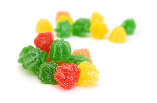 Jelly sugar candies isolated on white background - Powered by Adobe
