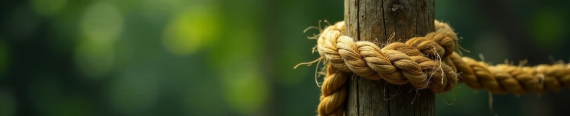 Close-up of a rope wrapped around a post with a hyper-realistic Jamaican flag, Island Life, Hyperrealism